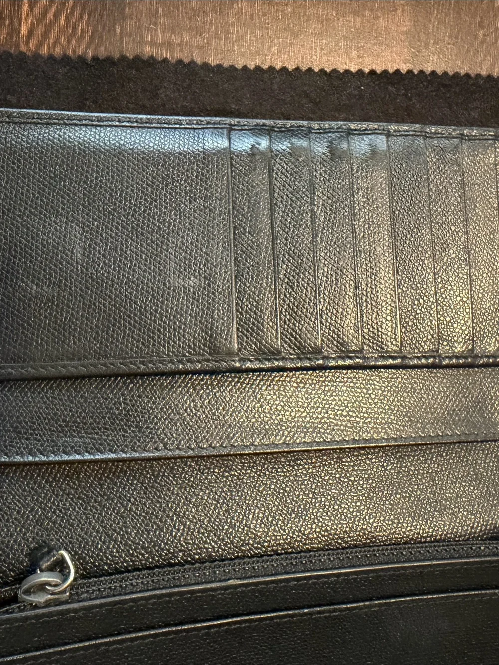 Authentic Vintage CHANEL Black Leather Wallet with Gold Snap